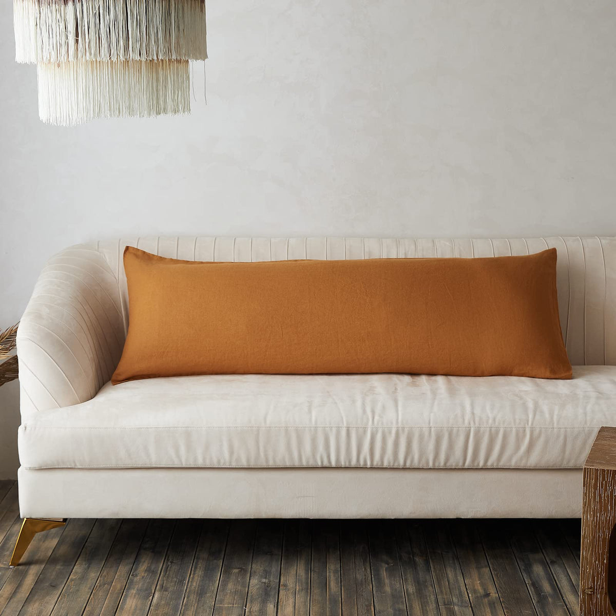 Simple&Opulence Body Pillow Cover 20" x 54",100% Pure Linen, Ultra Soft and Breathable, Body Pillowcase with Envelope Closure for Adults(Linen)