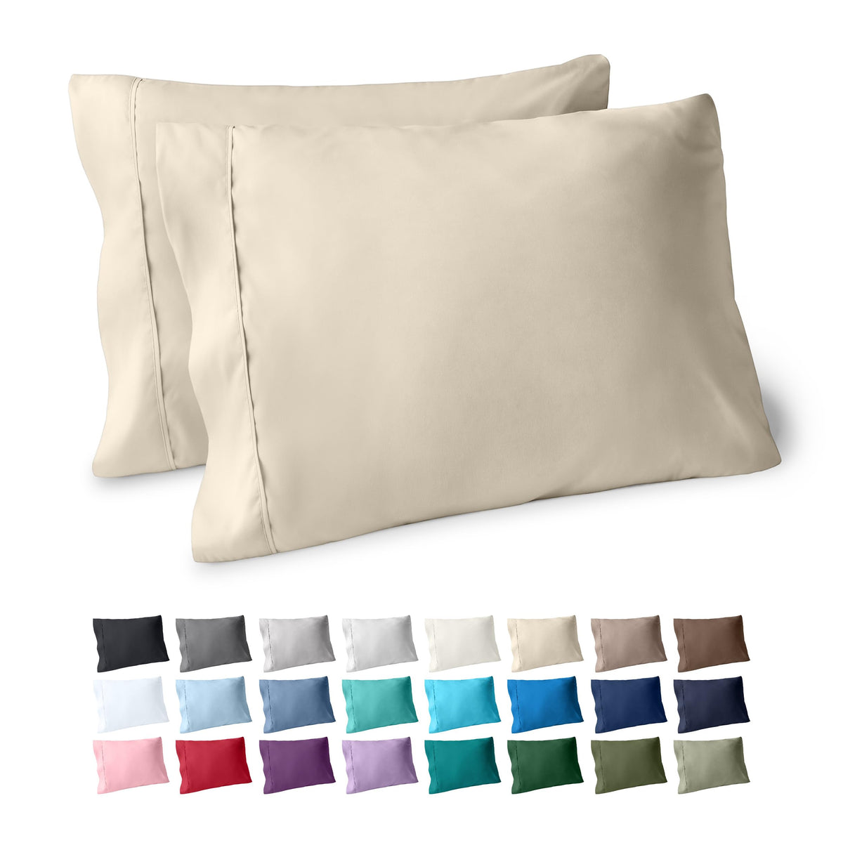 Bare Home Pillowcases Open End (Standard Set of 2, Grey)