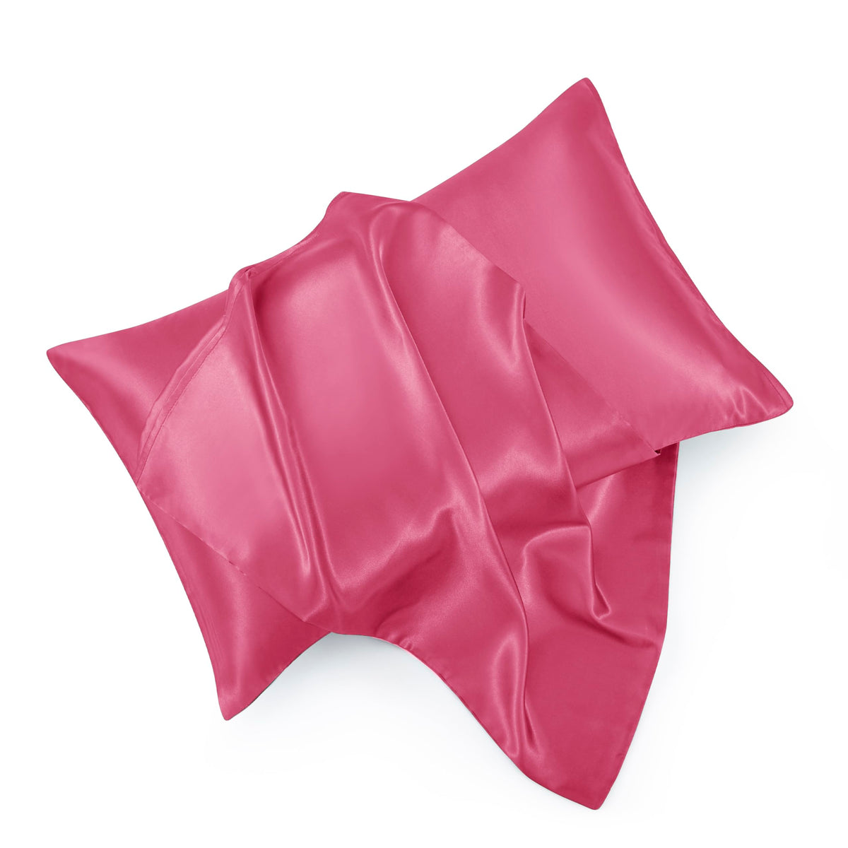 Blush Pink Satin Pillowcase Standard Set of 2 with Envelope Closure，Blush Pink Silk Pillowcase for Hair and Skin (20x26)