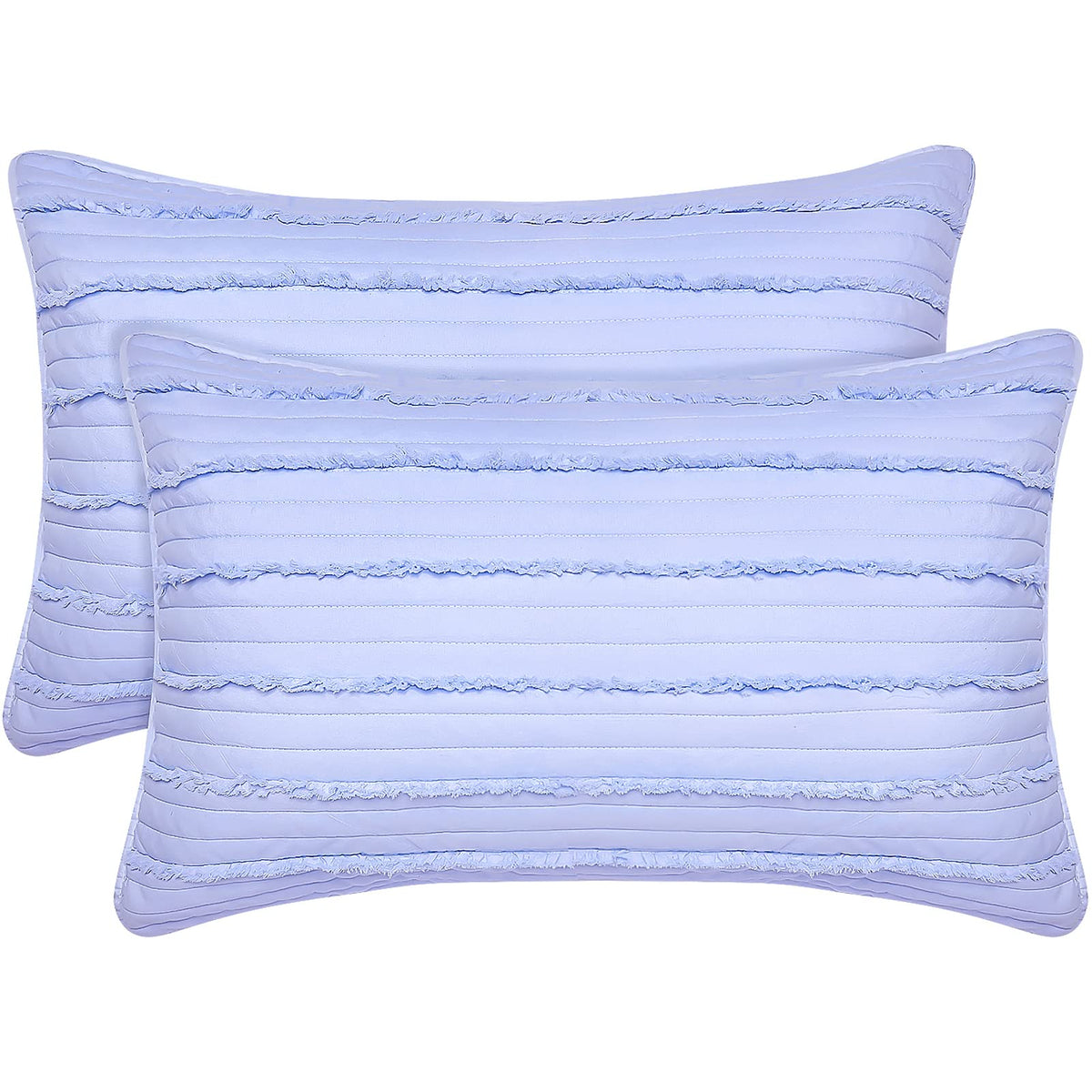 BOSOWOS Standard Size Pillow Shams Set of 2, Ultra Soft Breathable 20 x 26 Inches Pillow Case Envelope Closure, Microfiber Farmhouse Bed Pillowcases for Easy Care, White