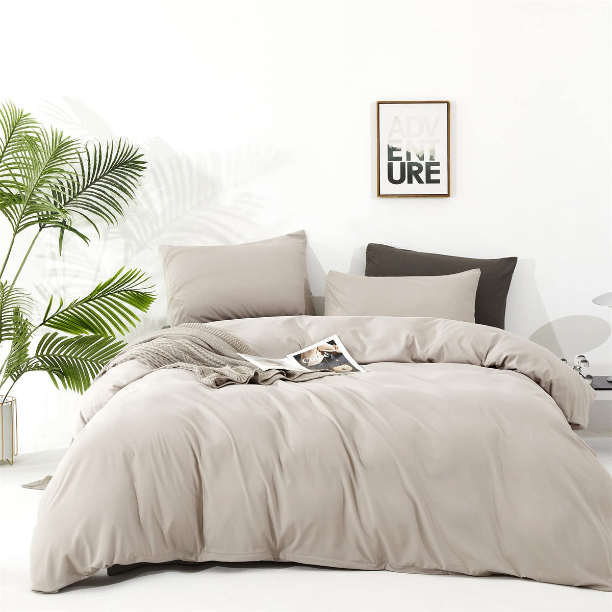 Luxlovery Green Comforter Set Full Army Green Bedding Set Minimalist Bedding Set Modern Soft Breathable Blanket Quilts Olive Comforter Set for Women Men Full Bed