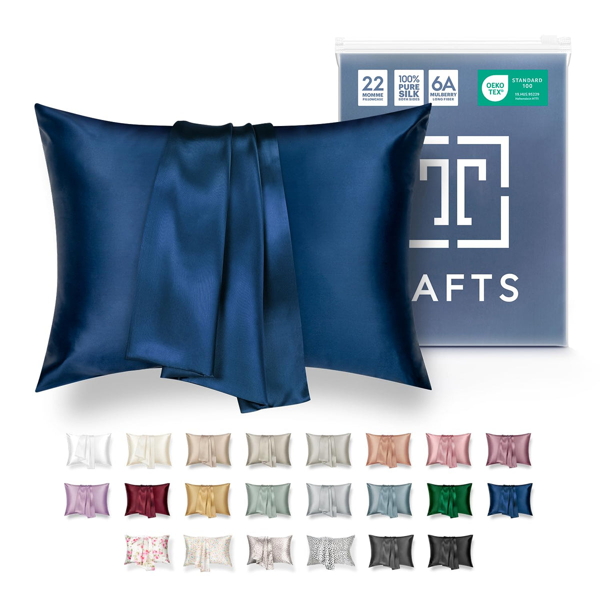 Tafts Pillow Cases - 22mm 100% Pure Mulberry 6A Silk Pillowcase for Hair & Skin with Zipper Closure, Cooling, Natural, Organic, Double Sided Silk Pillow Case (Ivory White, Queen 20x30 1pc)