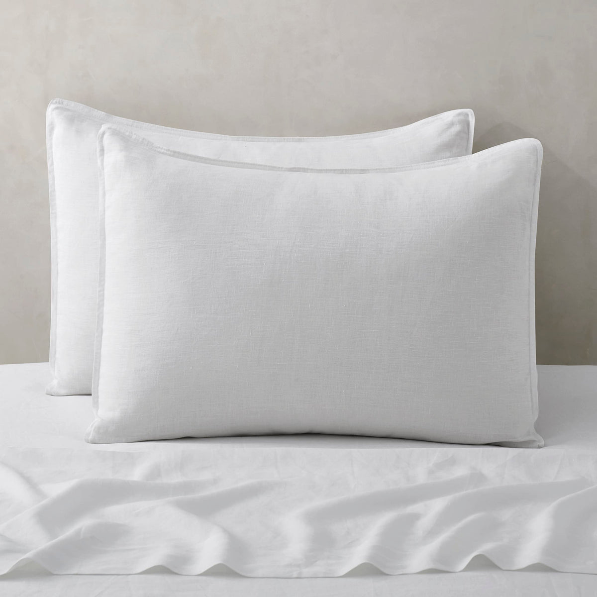 ATLINIA 100% Linen Pillow Shams Standard Size Natural Linen Pillow Case