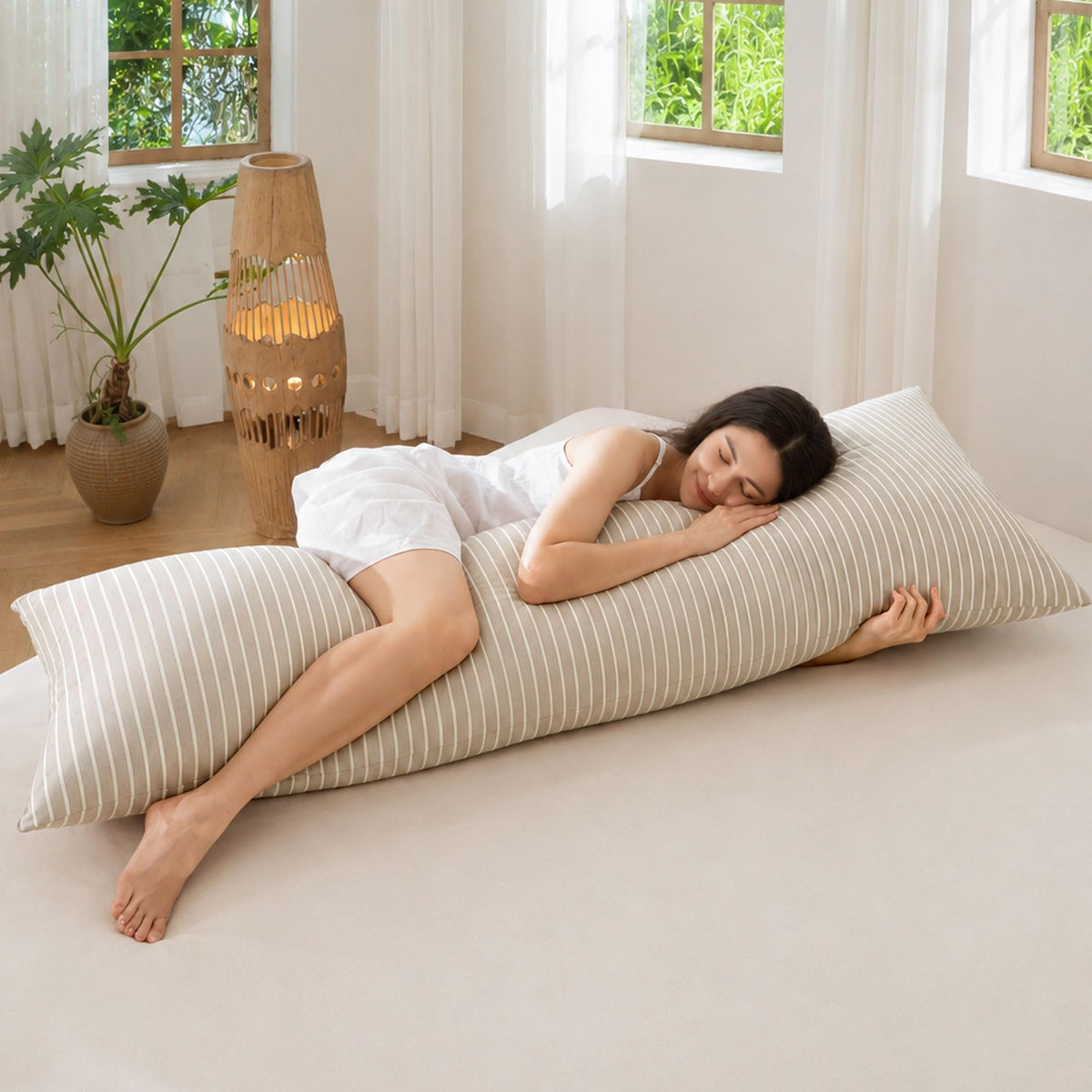 MOOMEE Pillowcase Set of 2 100% Washed Cotton Linen-Like King