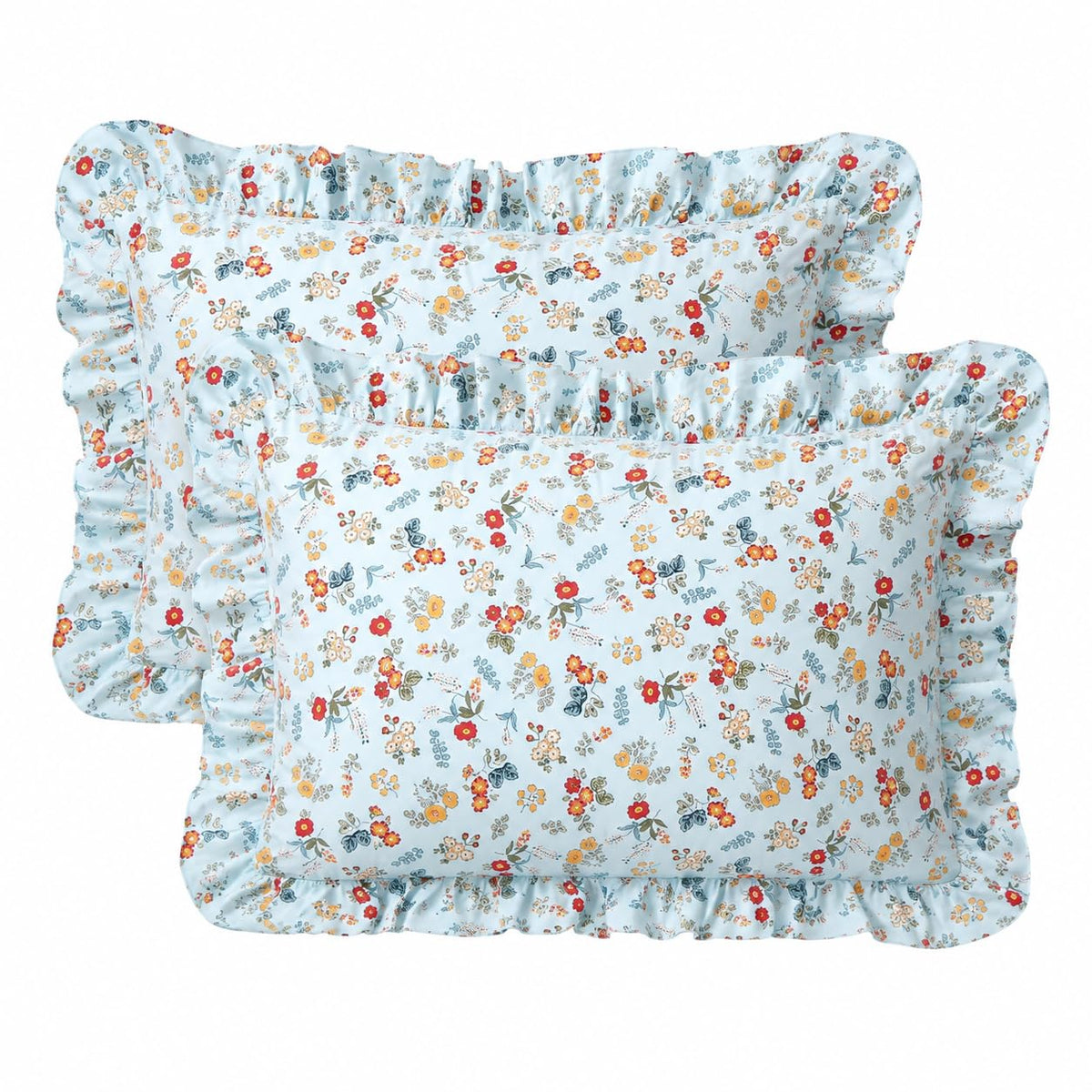Mywinlle Taupe Plaid Gingham Ruffle Decorative Throw Pillow Covers 18"x18"