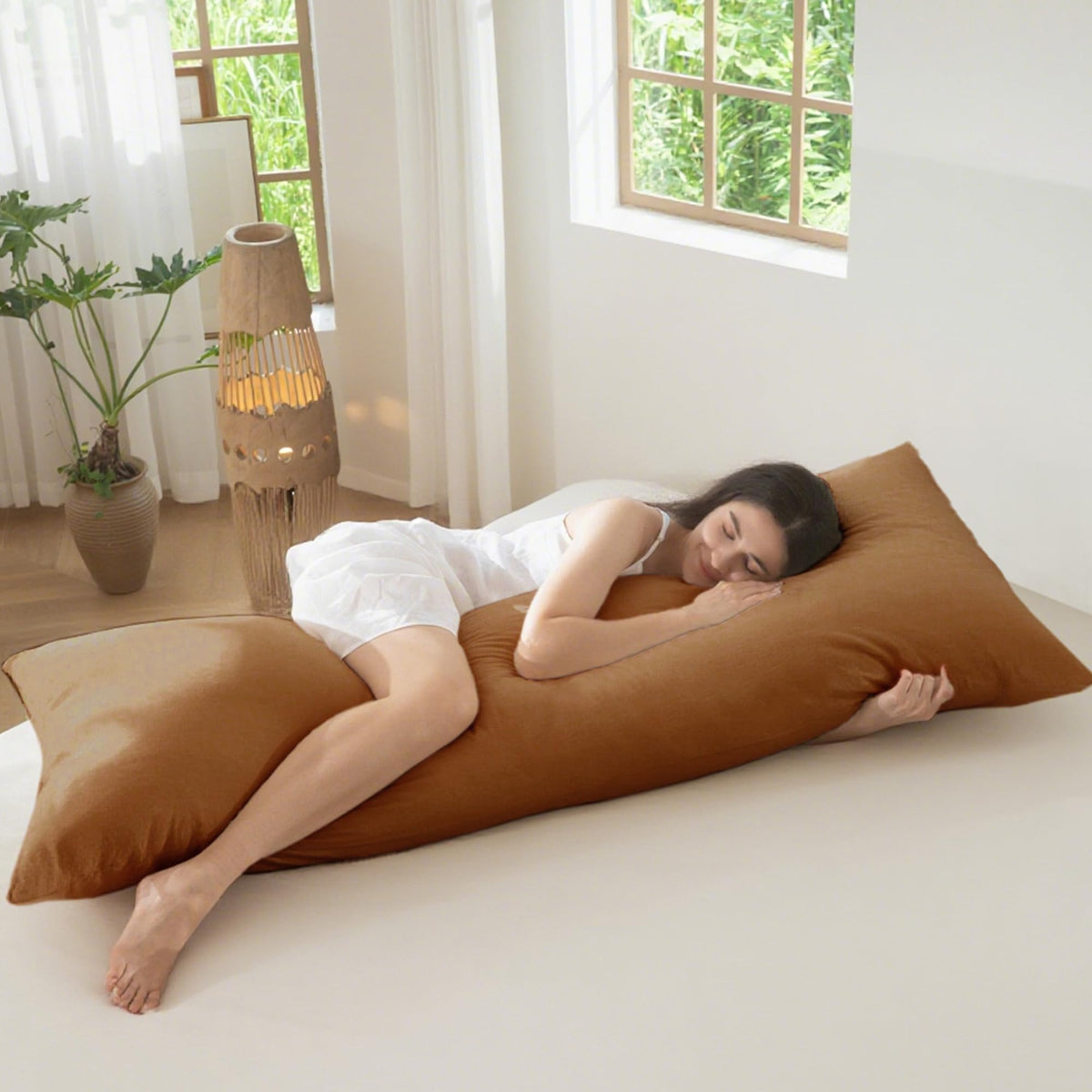 MOOMEE Pillowcase Set of 2 100% Washed Cotton Linen-Like King