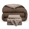 Bare Home Reversible Bed-in-A-Bag Comforter & Sheet Set - Queen - Down Alternative - Soft - Bedding Set (Queen, Light Grey/Grey)