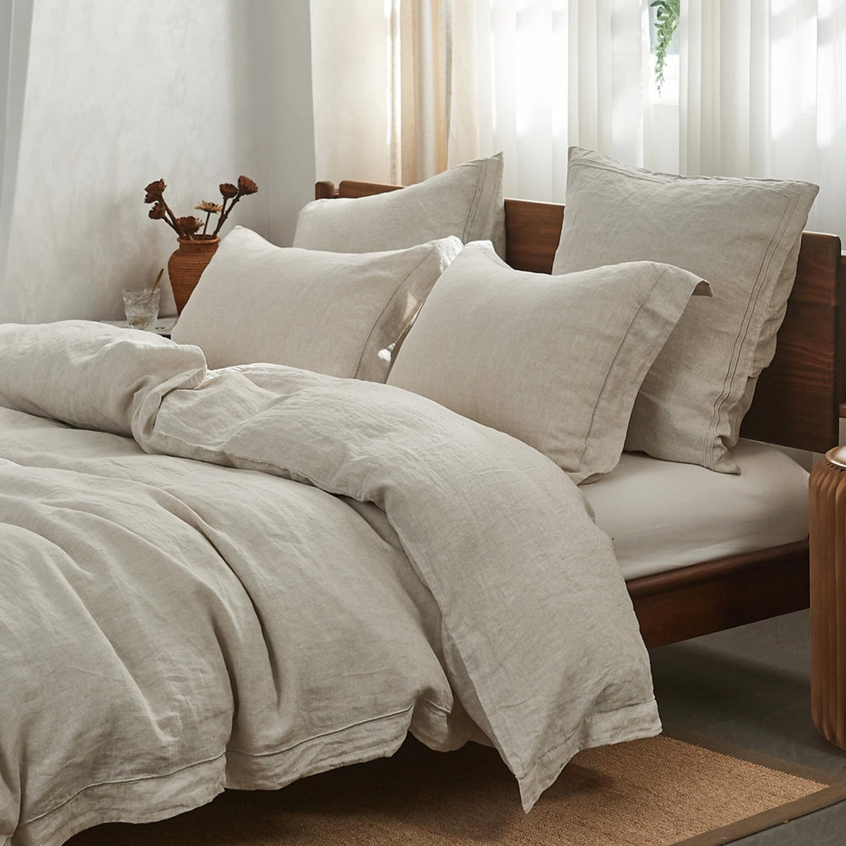 Simple&Opulence Body Pillow Cover 20" x 54",100% Pure Linen, Ultra Soft and Breathable, Body Pillowcase with Envelope Closure for Adults(Linen)