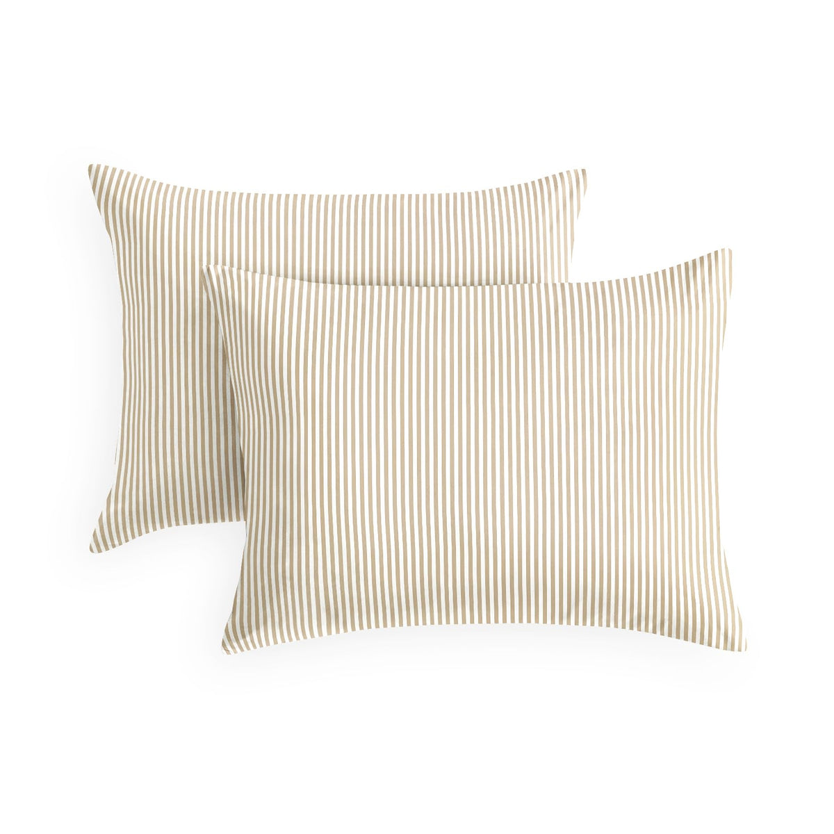 Wake In Cloud - Striped Pillow Cases, Ticking Vertical Pin Stripe Modern Farmhouse Pattern Printed, Set of 2 Soft Pillowcases Pillow Shams Covers, Blue White, Standard Size 20x26 Inches