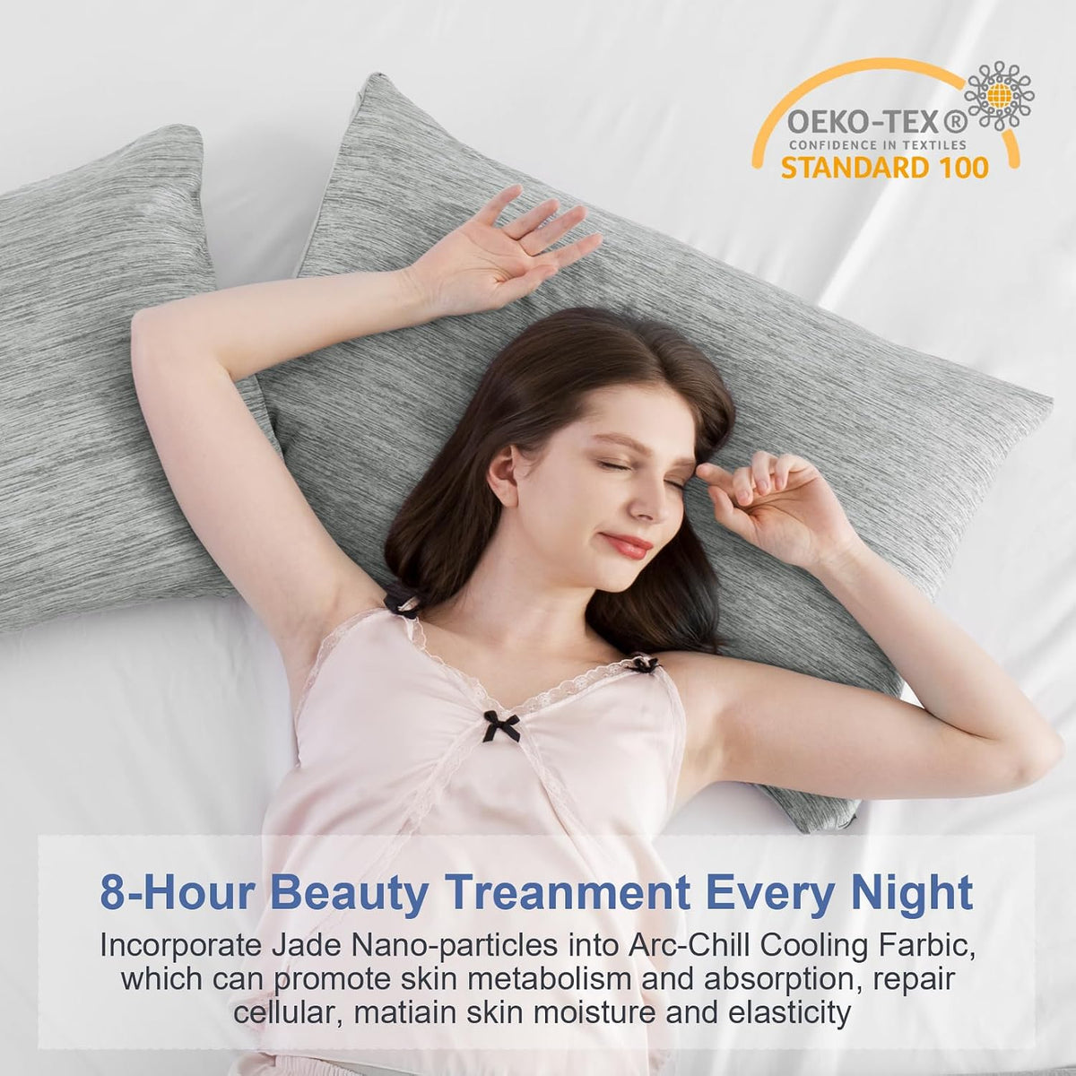 Elegear Cooling Pillow Cases for Hot Sleepers, Set of 2, Standard 20" x 26"