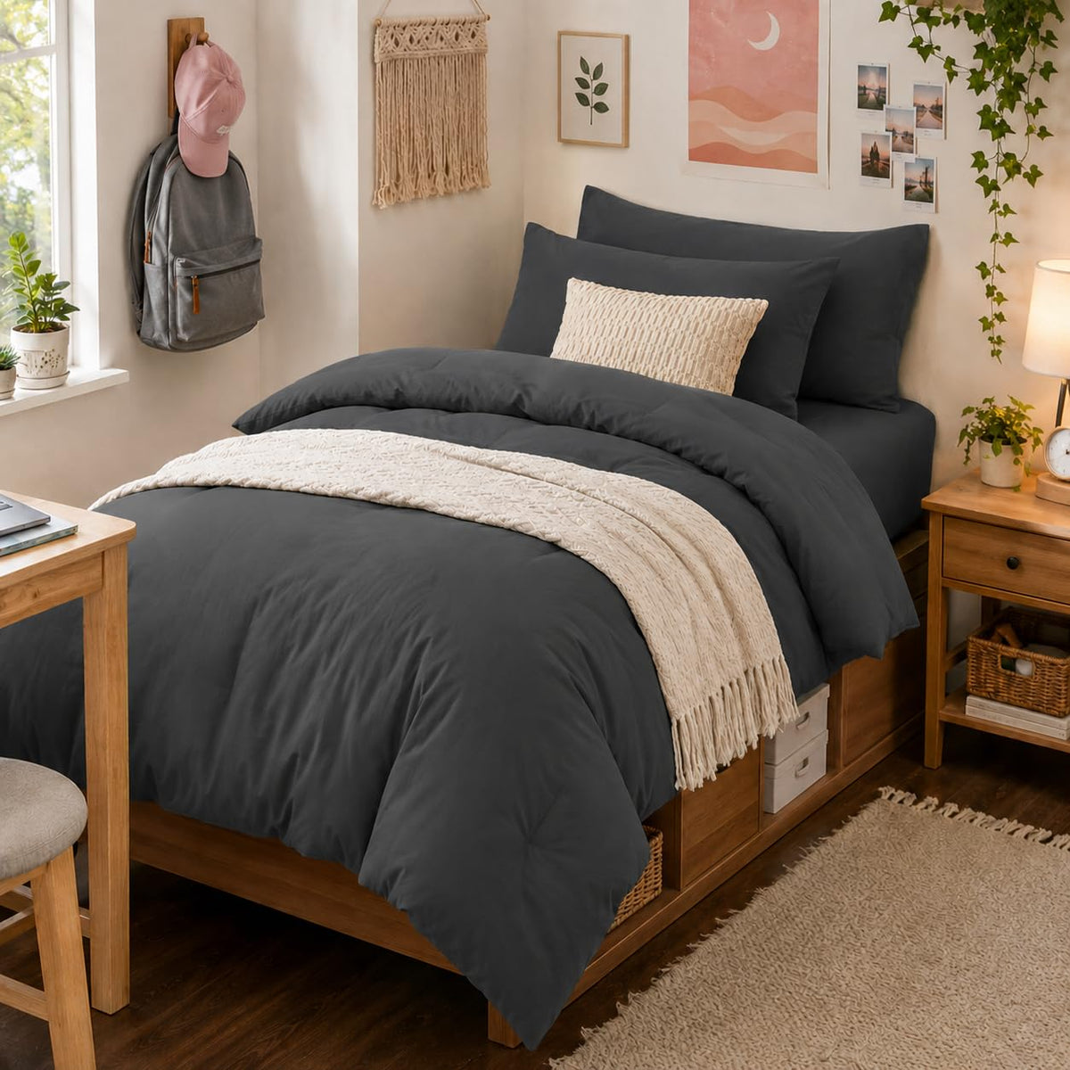 Anluoer Full Size Comforter Sets, 7 Piece Bed in a Bag Full Bedding Sets