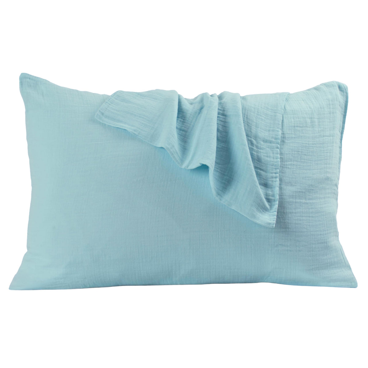 PÜSKÜL 2-Piece Natural 100% Turkish Cotton Muslin Pillowcase, Standard Size