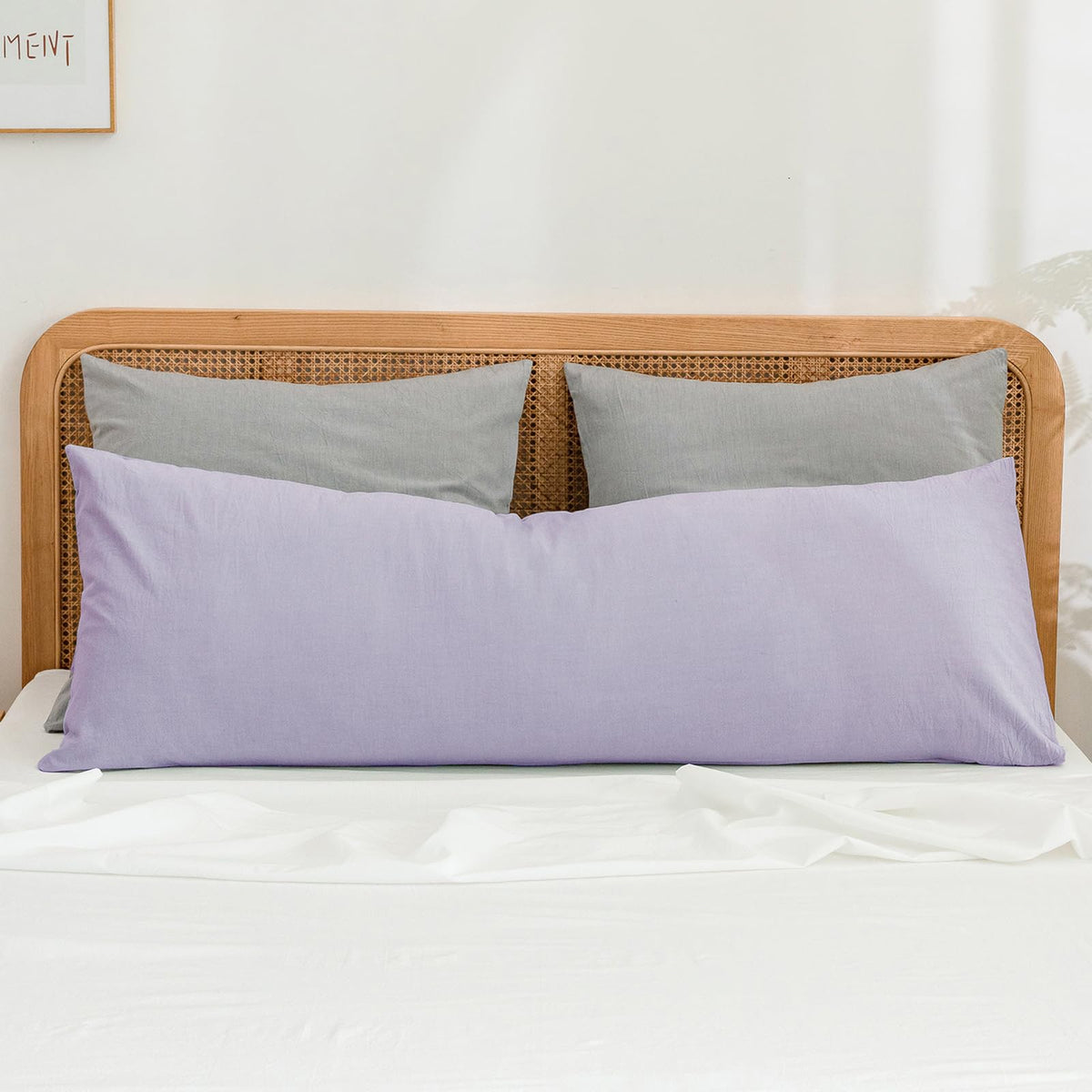 BESTOUCH Washed Cotton Pillowcases Linen Feel Olive Green Body