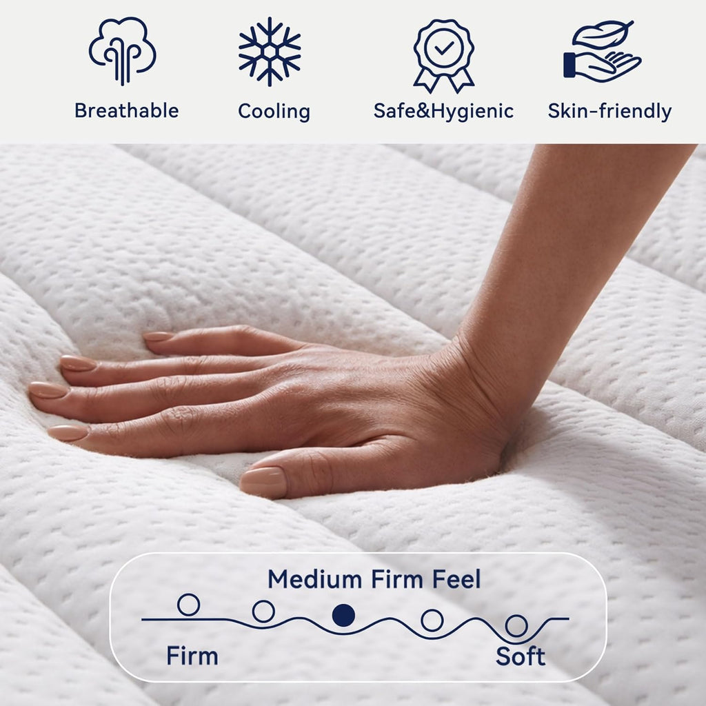 Upgraded Luxury 12 Inch King Size Hybrid Mattress in a Box, Firm Feel