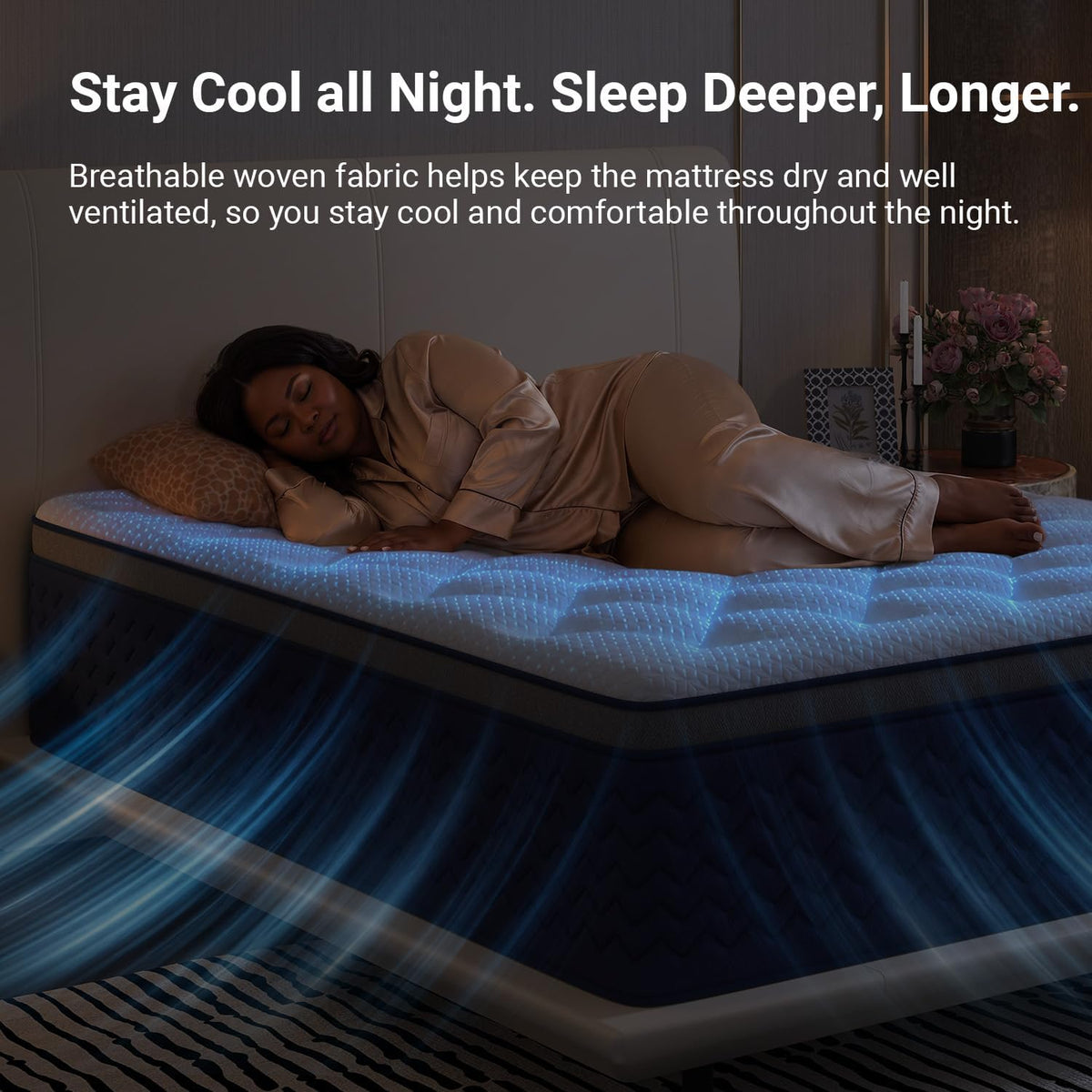 Avenco SyncDeep King Size Mattress 12 Inch, Firm Hybrid Cooling, Deep Sleep