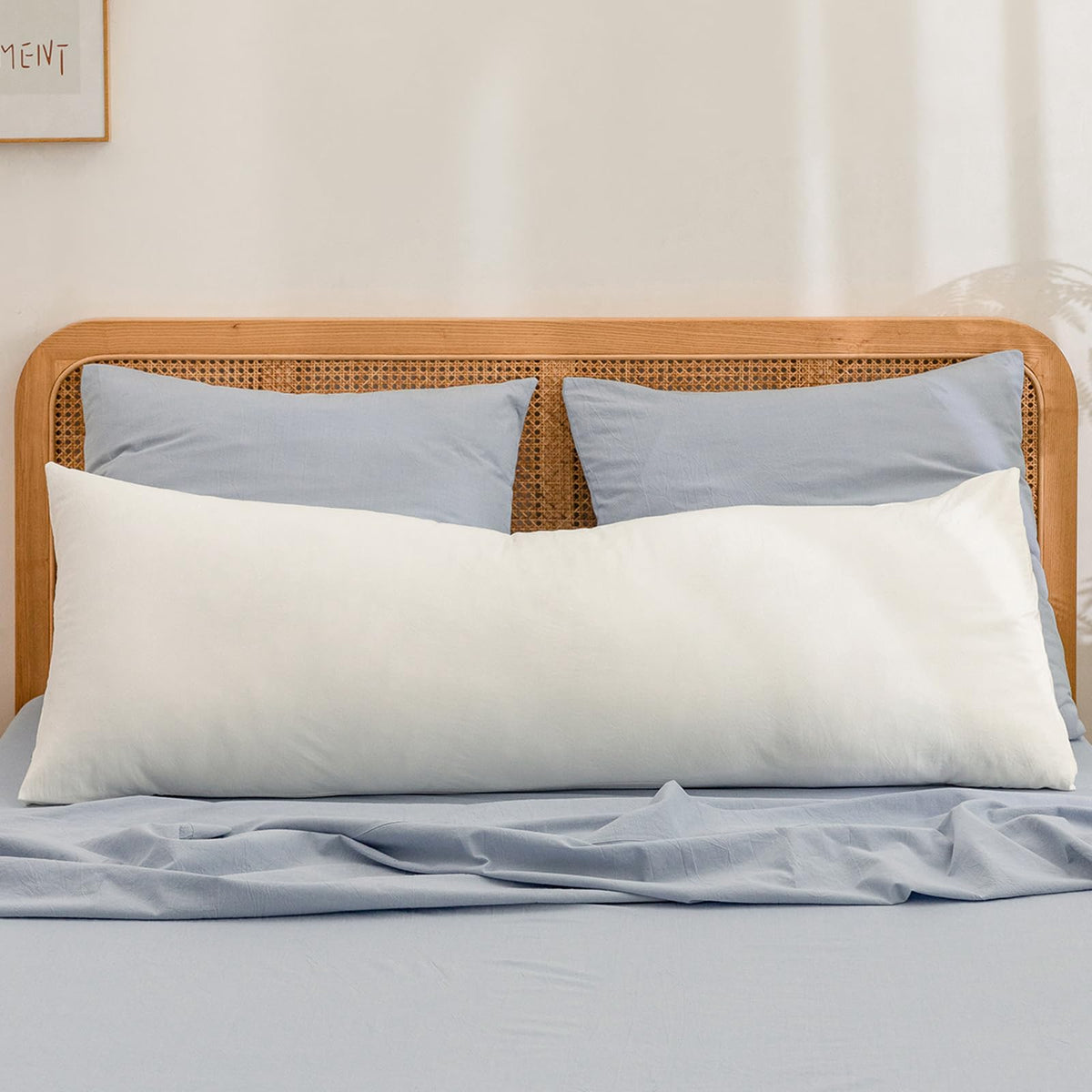 BESTOUCH Washed Cotton Pillowcases Linen Feel Olive Green Body