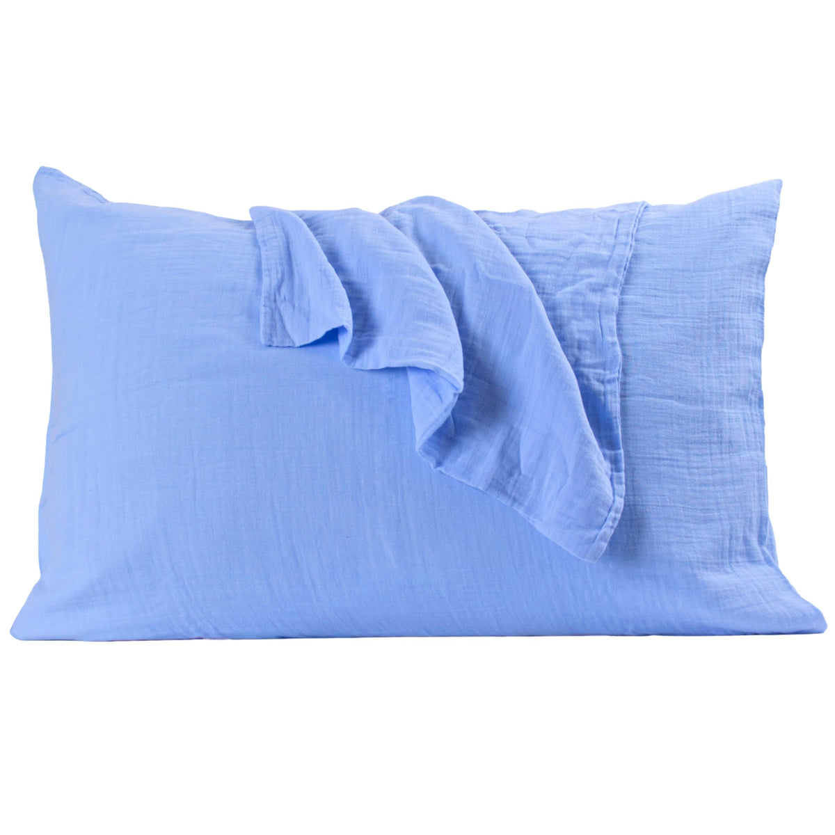 PÜSKÜL 2-Piece Natural 100% Turkish Cotton Muslin Pillowcase, Standard Size