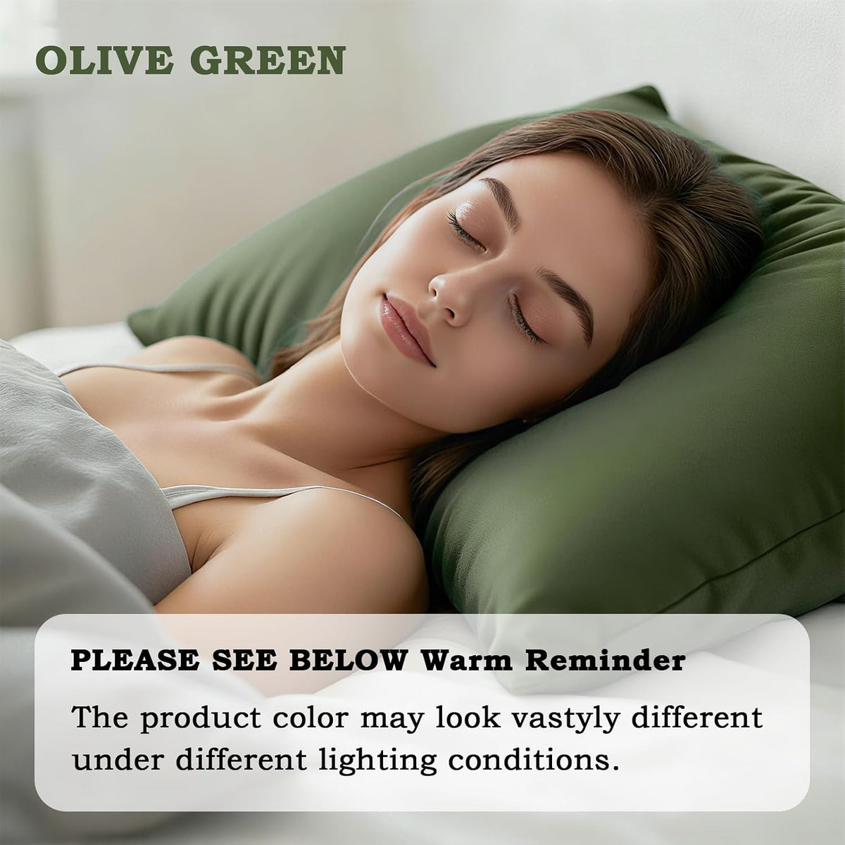 Set of 2 Brushed Microfiber Pillowcases 20x26 in Olive Green