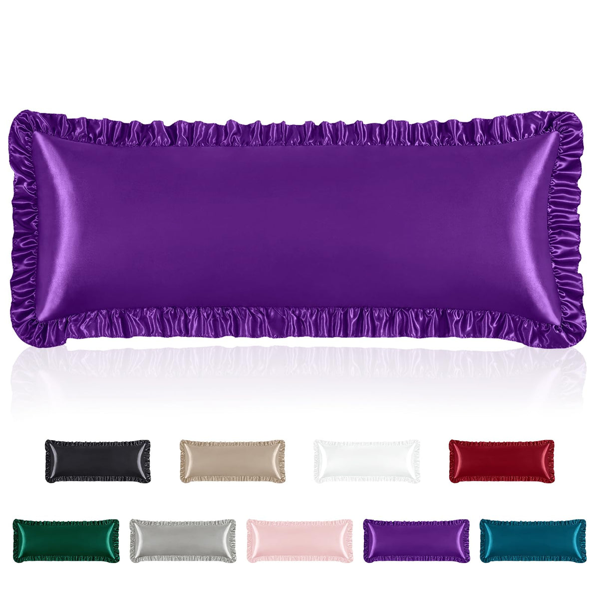 Homiest Blush Pink Ruffle Satin Pillowcase Set of 2, Standard