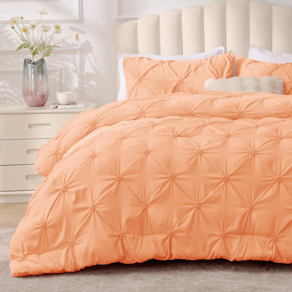 BEDELITE King Comforter Set Striped-Blush Pink,Fluffy & Soft Comforter