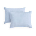 Wake In Cloud - Striped Pillow Cases, Ticking Vertical Pin Stripe Modern Farmhouse Pattern Printed, Set of 2 Soft Pillowcases Pillow Shams Covers, Blue White, Standard Size 20x26 Inches