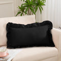 Pink Ruffle Lumbar Pillow Cover, 12x20 Inch
