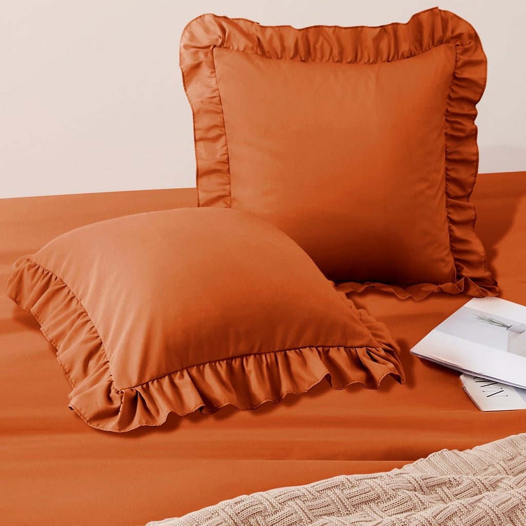 Horbaunal 2 Pack White Ruffle Pillowcases Standard Size, 20" x 26"