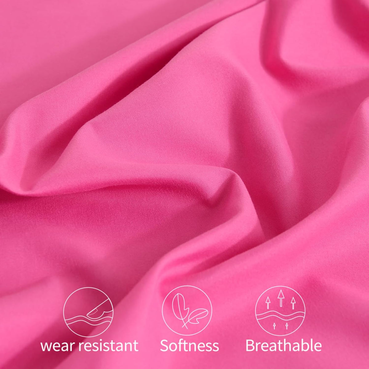 Horbaunal Microfiber Pillowcases Standard Size, Hot Pink, 2 Pack
