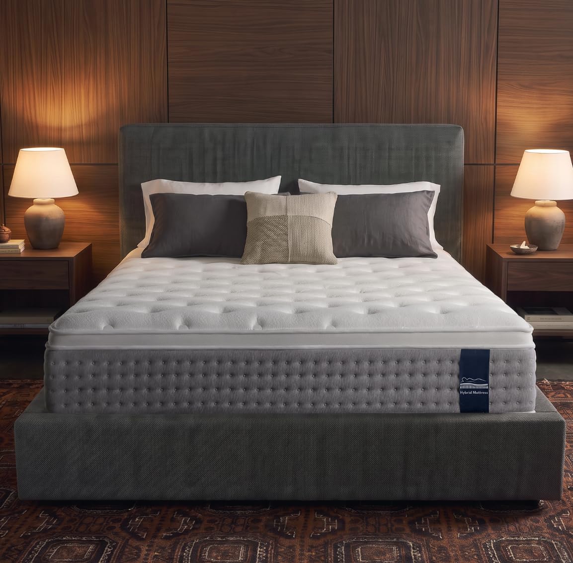 12 Inch Queen Hybrid Mattress, Gel Foam, Pocket Coils, Medium Firm