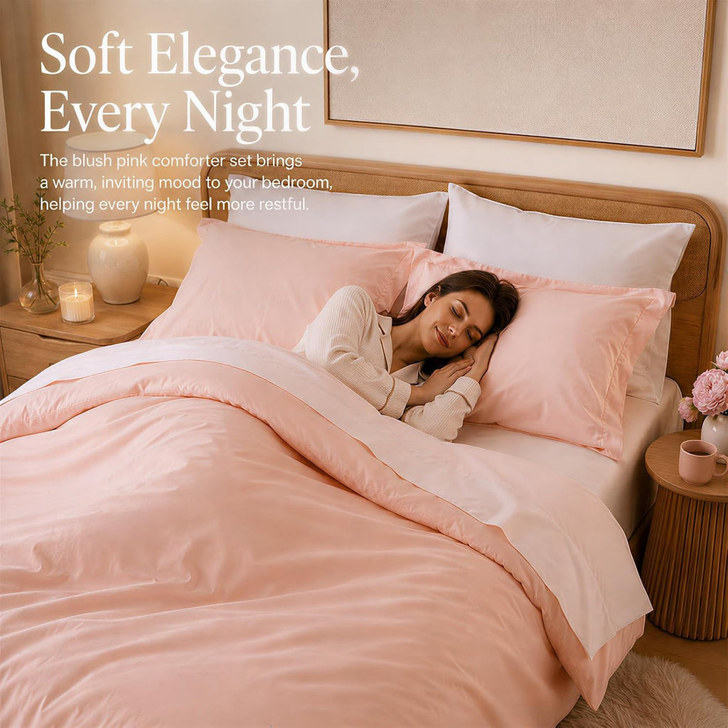 weigelia Pink Full Comforter Set with Sheets - 7 Pieces Bed in a Bag Full