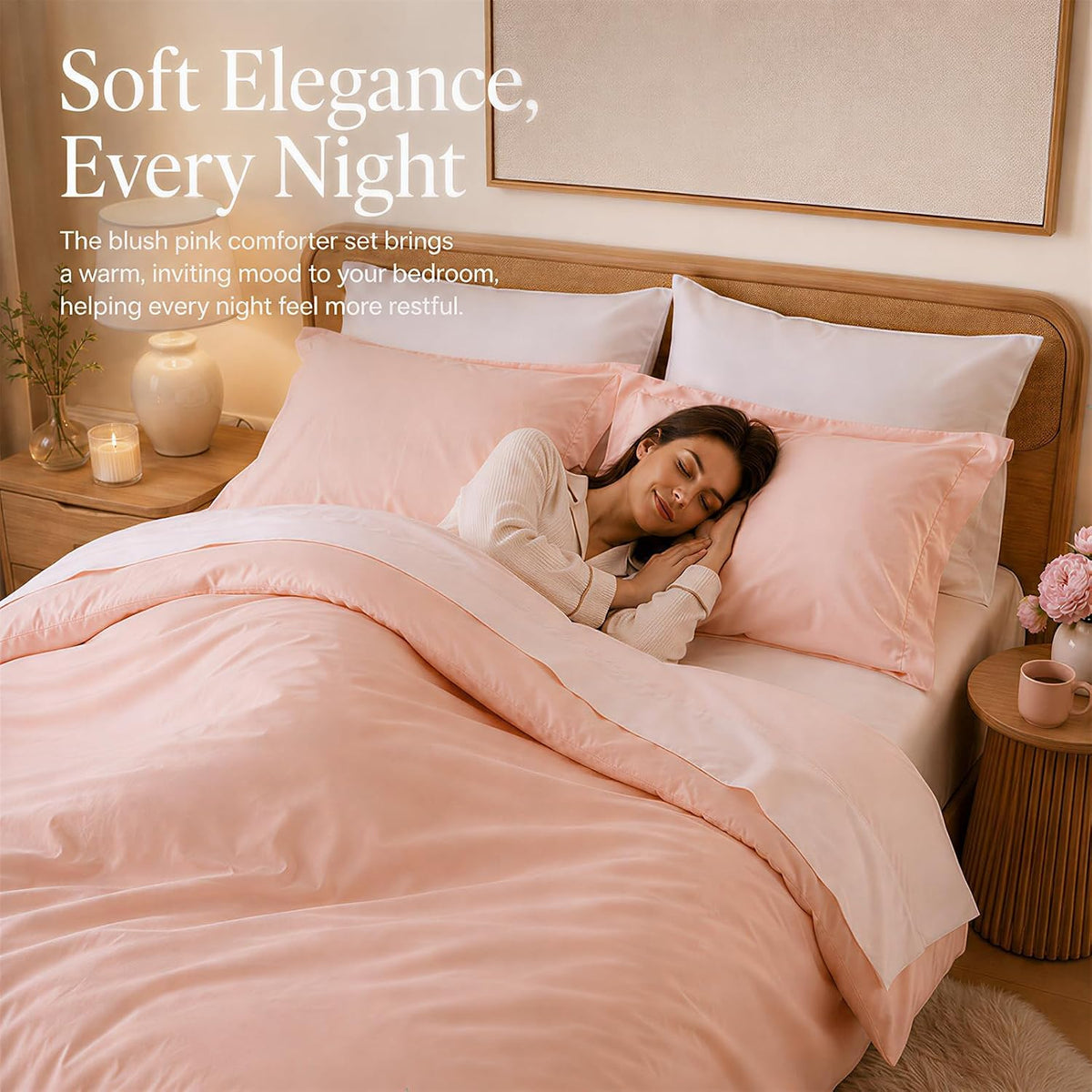 weigelia Pink Full Comforter Set with Sheets - 7 Pieces Bed in a Bag Full