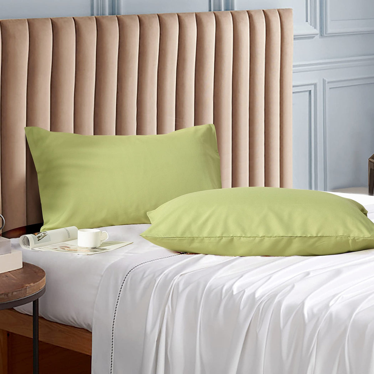 EVOLIVE Standard Microfiber Pillowcases Set of 2, 20"x30" (Yellow)