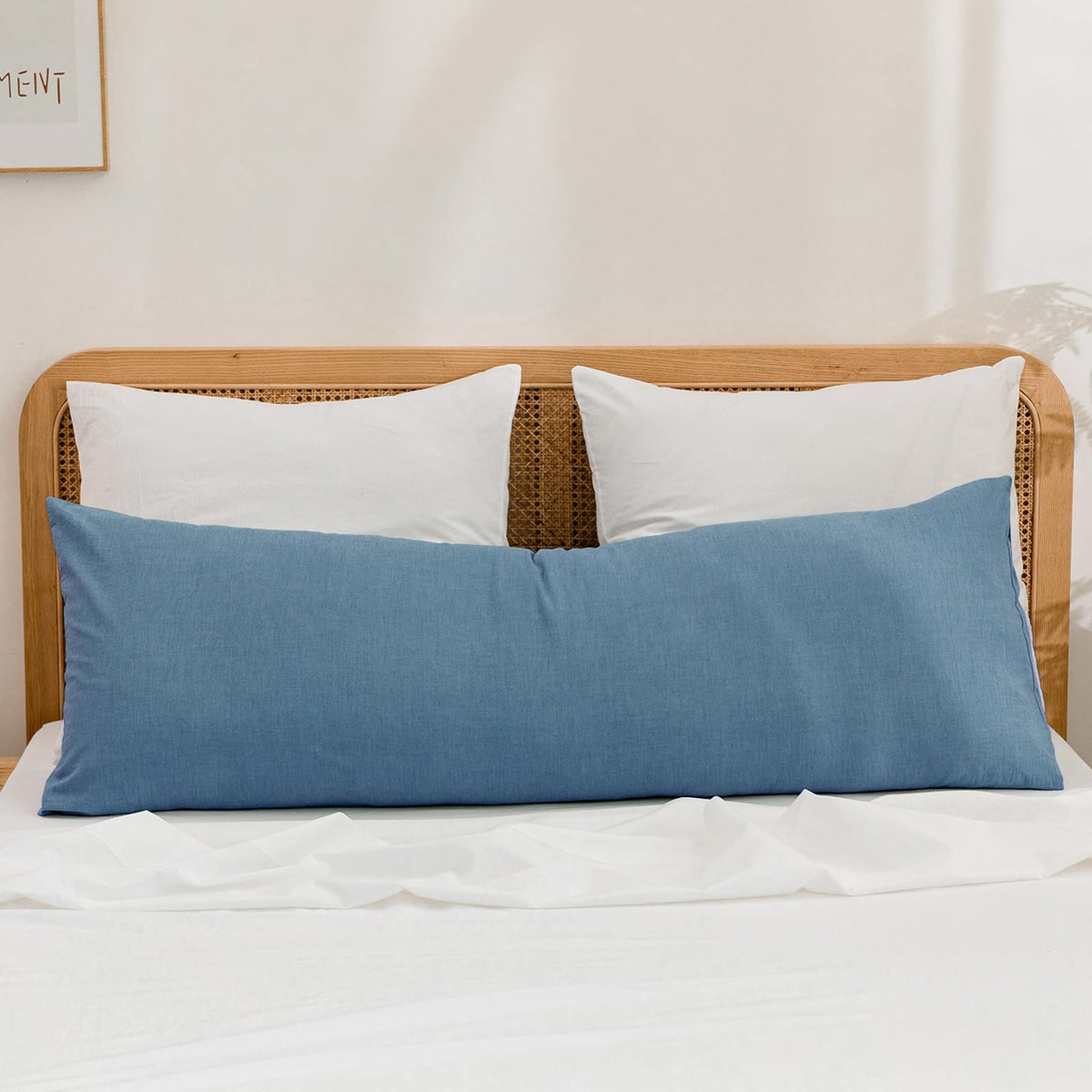 BESTOUCH Washed Cotton Pillowcases Linen Feel Olive Green Body