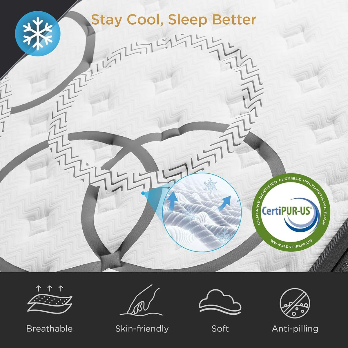 PUBPLON Queen Mattress 14 Inch Hybrid Mattress Euro Top Medium Firm for Back & Lumbar Support [New Version], 365 Night Trial, Individual Pocket Spring for Motion Isolation & Pressure Relief