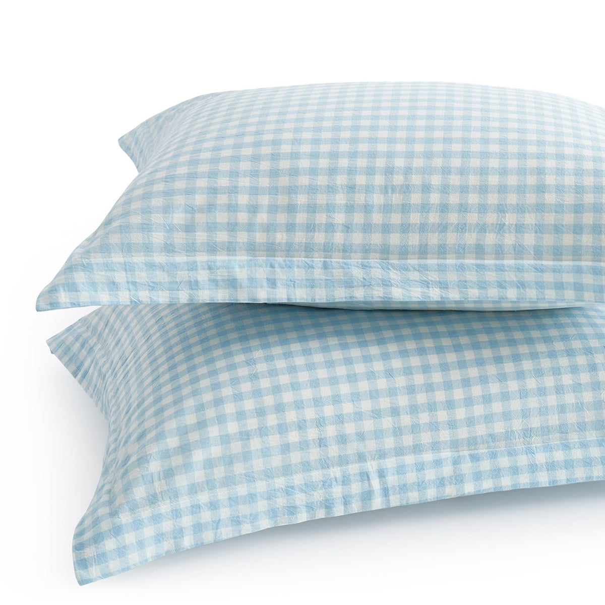 Sage Green Plaid Gingham Pillowcases, 20x26 Inches, Set of 2