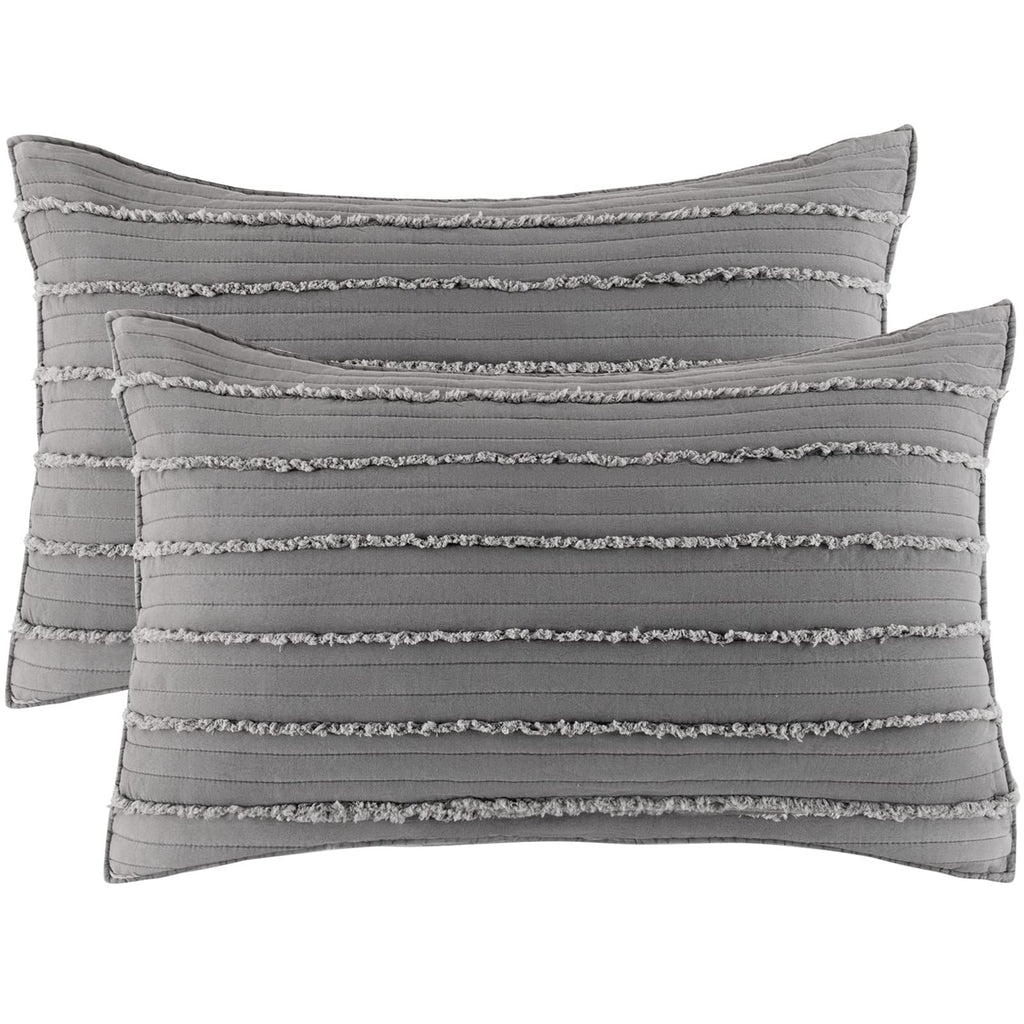 BOSOWOS Standard Size Pillow Shams Set of 2, Ultra Soft Breathable 20 x 26 Inches Pillow Case Envelope Closure, Microfiber Farmhouse Bed Pillowcases for Easy Care, White