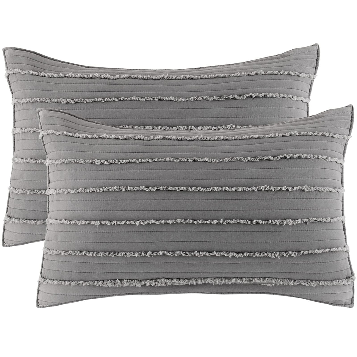 BOSOWOS Standard Size Pillow Shams Set of 2, Ultra Soft Breathable 20 x 26 Inches Pillow Case Envelope Closure, Microfiber Farmhouse Bed Pillowcases for Easy Care, White