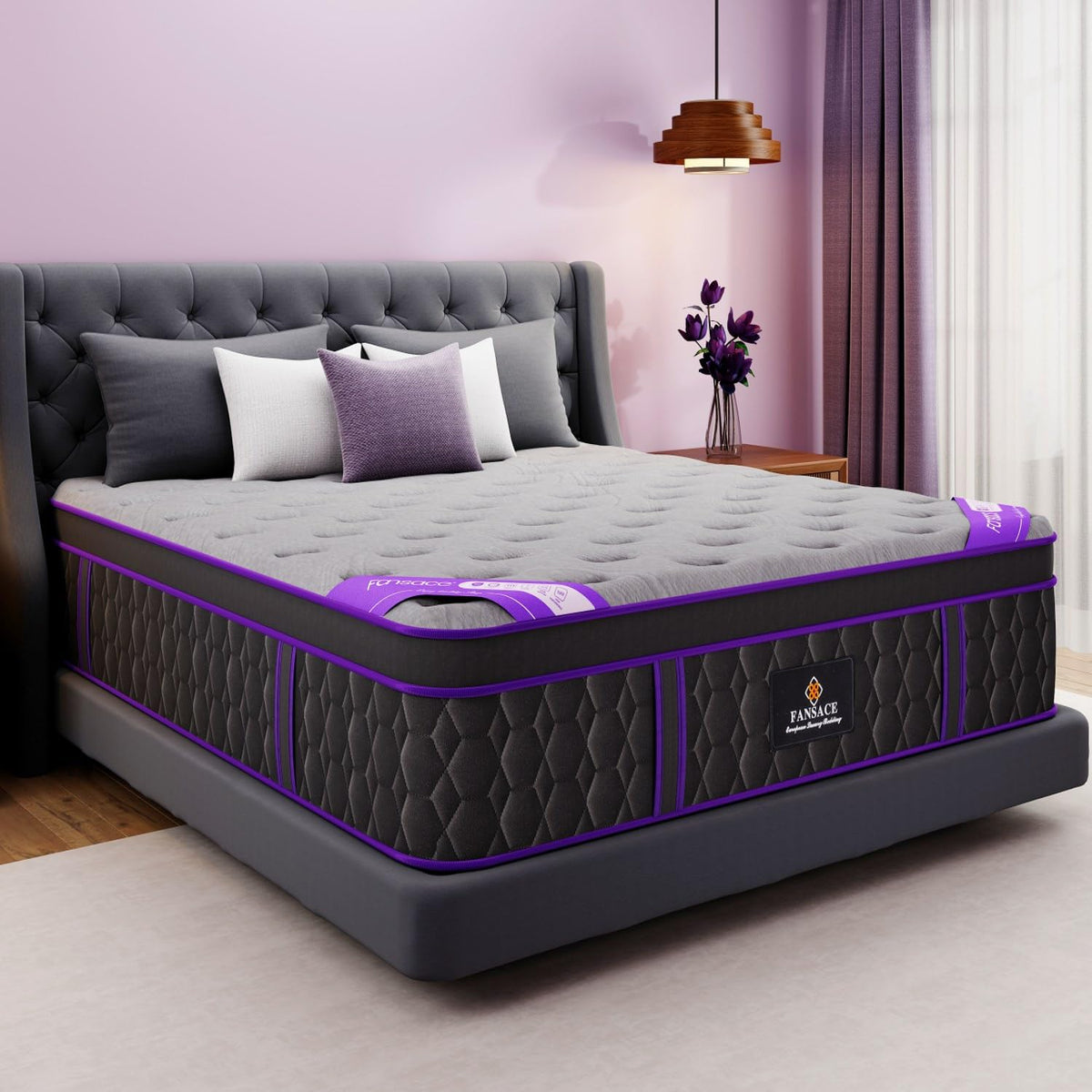 FANSACE (Luxury Hotel) 14 Inch Firm Queen Size Hybrid Mattress in a Box