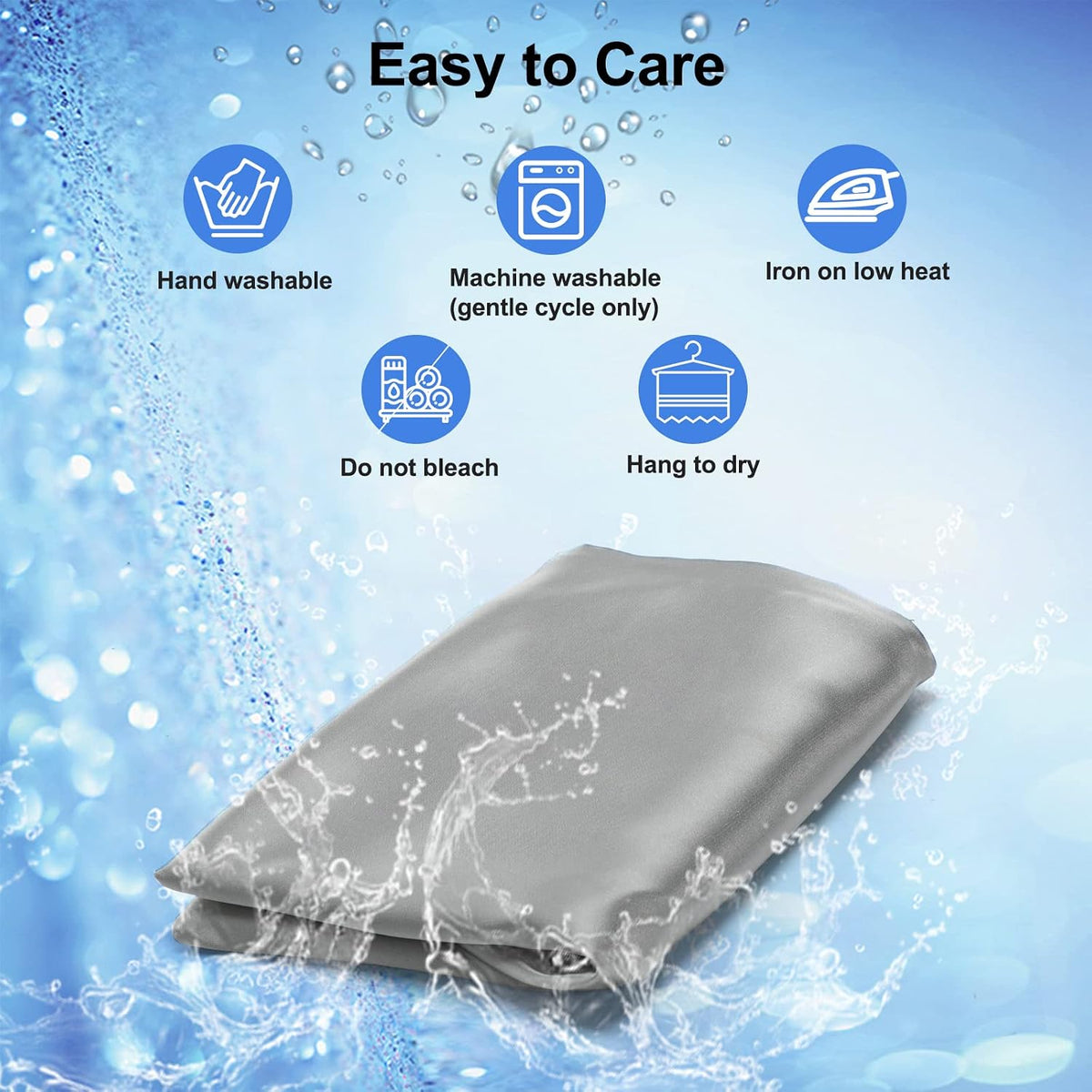 Satin Pillowcase for Contour Memory Foam Pillows, 24" x 14" x 5.1"/3.5" Cervical Pillow Case, Soft Pillow Cover for Sleeping Pillows (Grey)