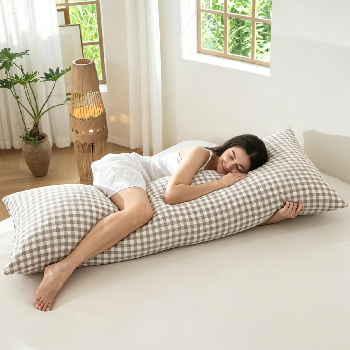 MOOMEE Pillowcase Set of 2 100% Washed Cotton Linen-Like King