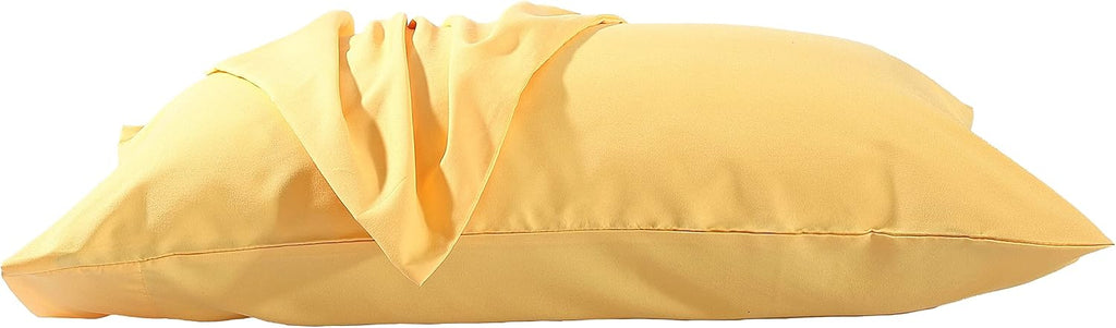 EVOLIVE Standard Microfiber Pillowcases Set of 2, 20"x30" (Yellow)