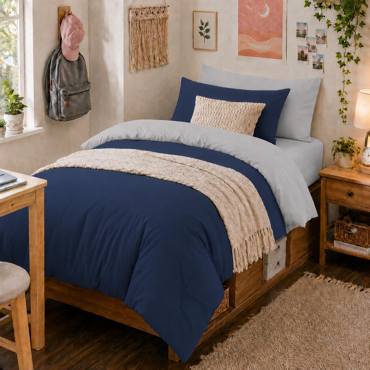 Anluoer Full Size Comforter Sets, 7 Piece Bed in a Bag Full Bedding Sets