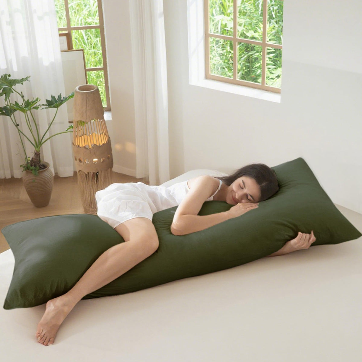 MOOMEE Pillowcase Set of 2 100% Washed Cotton Linen-Like King