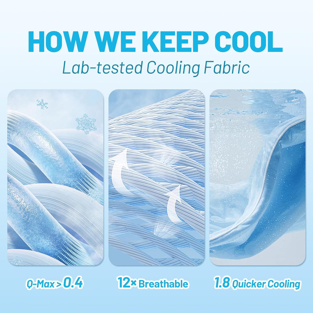 Cozy Bliss 2 Pack Cooling Pillow Cases, Queen 20" x 30", Blue
