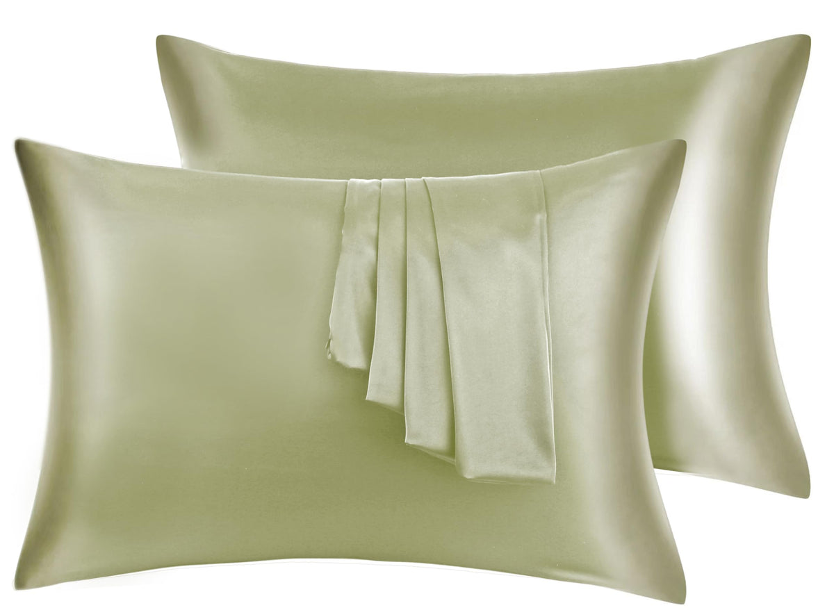 100% Silk Pillow Cases 2 Pack, Mulberry Silk Pillowcase for Hair and Skin with Hidden Zipper, Soft Breathable Smooth Cooling Silk Pillowcase for Sleeping Women (White, Standard)