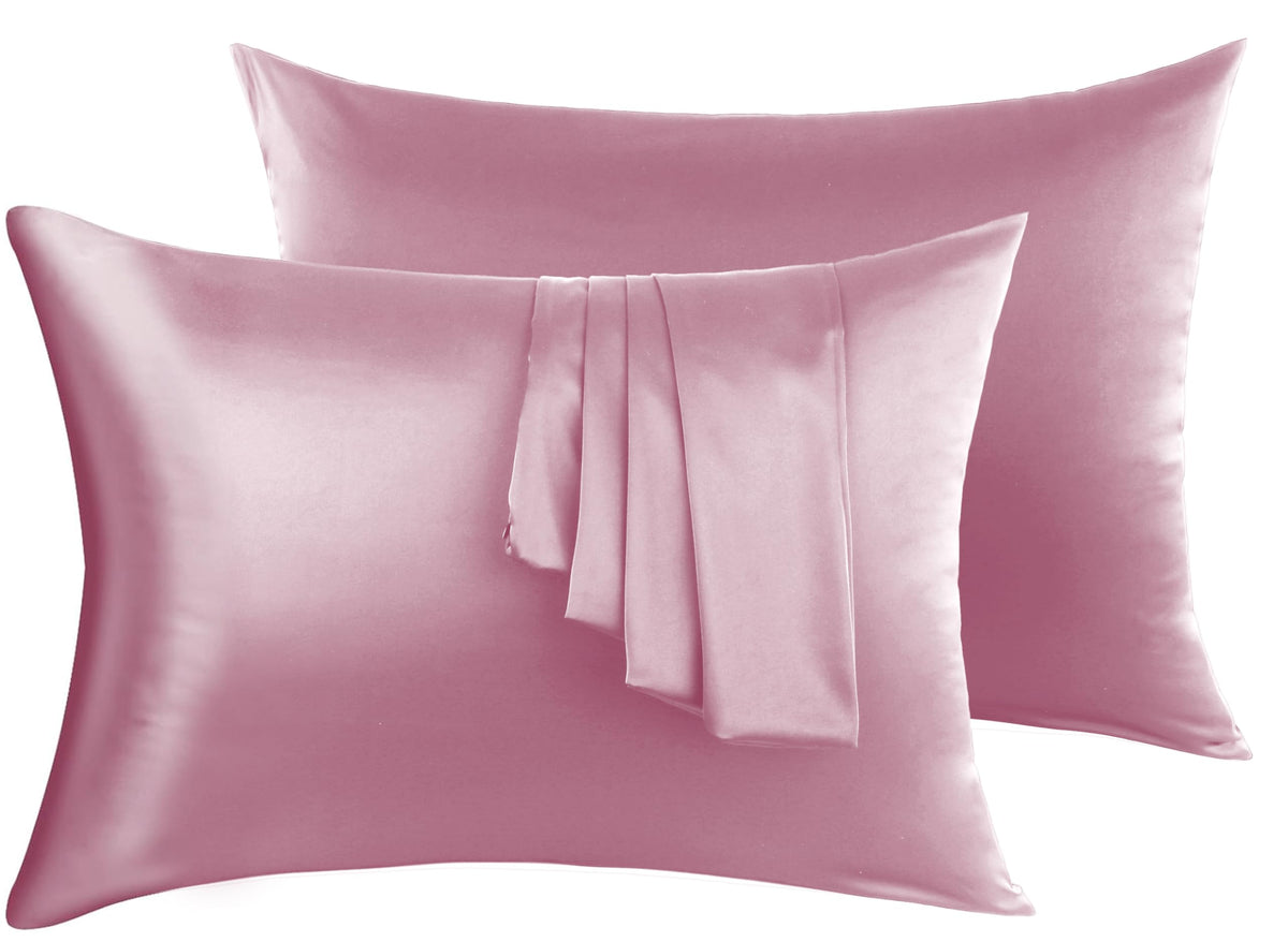 100% Silk Pillow Cases 2 Pack, Mulberry Silk Pillowcase for Hair and Skin with Hidden Zipper, Soft Breathable Smooth Cooling Silk Pillowcase for Sleeping Women (White, Standard)