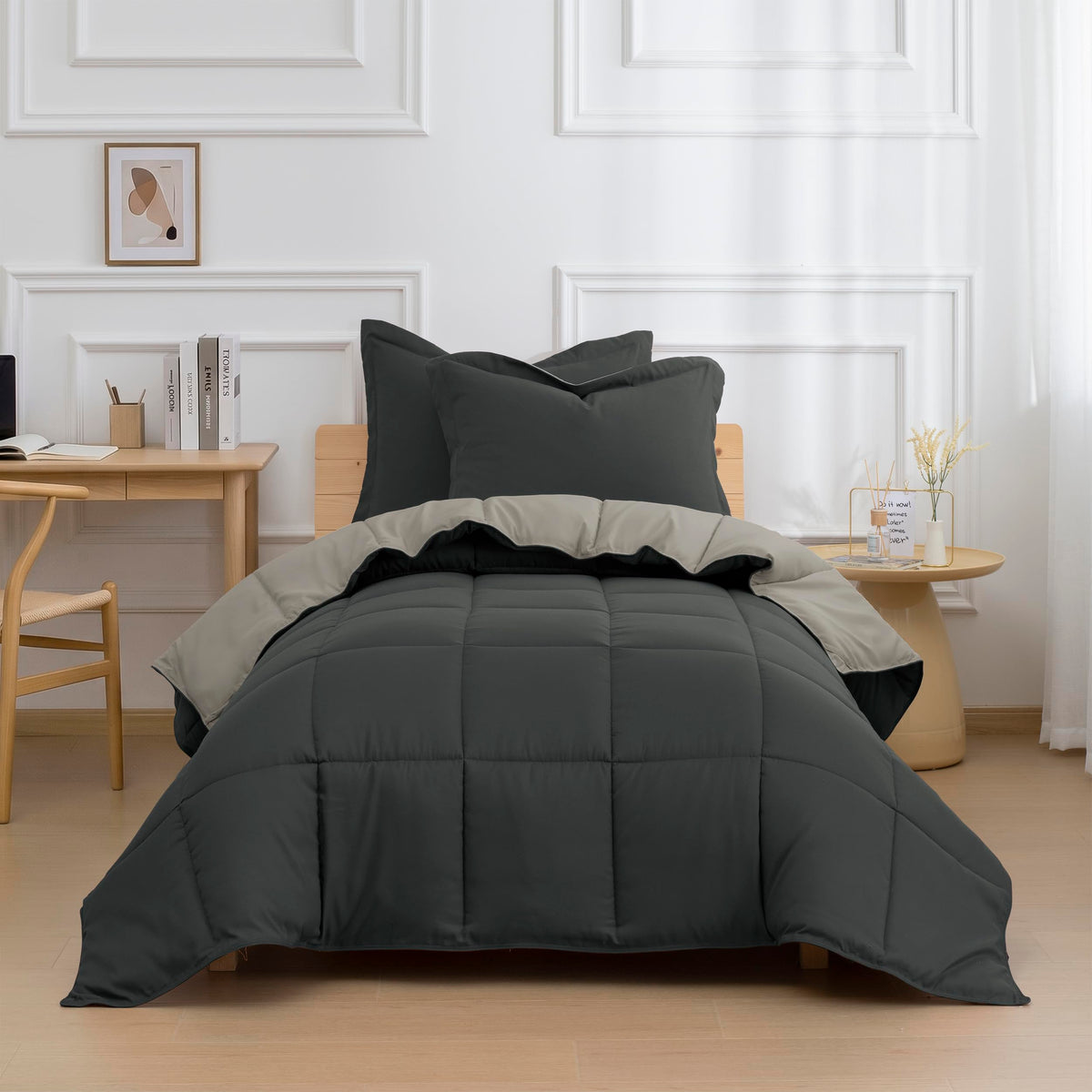 HIG 3pc Green Queen Size Bedding Comforter Set Duvet Insert Blanket