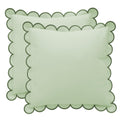 BEBE BASK Scalloped Pillow Cover Set of 2, 18x18, Cotton - Natural