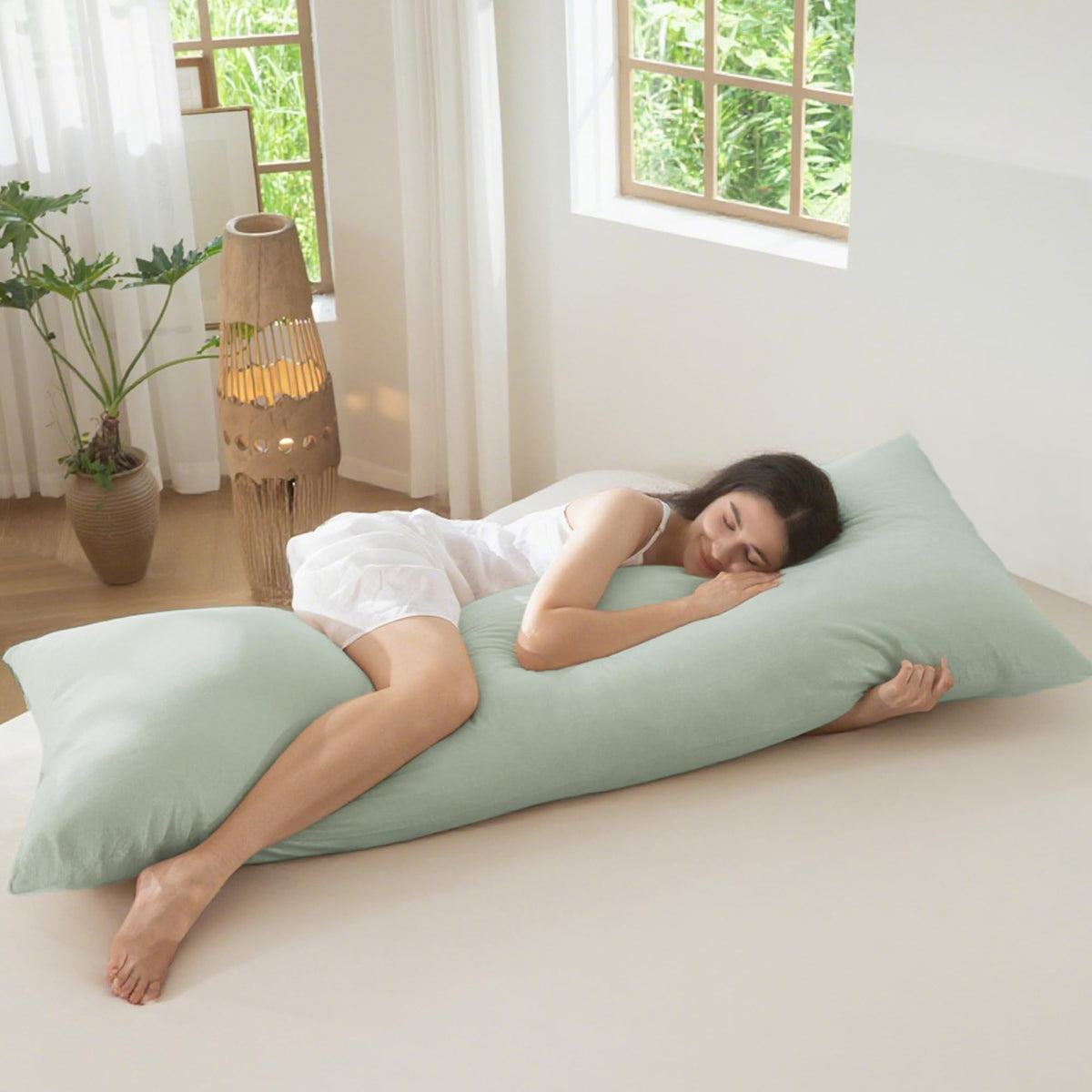 MOOMEE Pillowcase Set of 2 100% Washed Cotton Linen-Like King