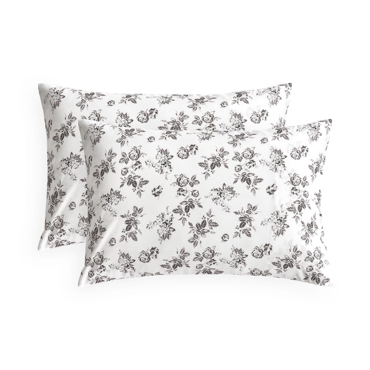 Wake In Cloud - Cottagecore Pillow Cases, Floral Shabby Chic Vintage Flower Shabby Chic Coquette Aesthetic, Set of 2 Soft Pillowcases Pillow Shams Covers, Light Blue, Standard Size 20x26 Inches